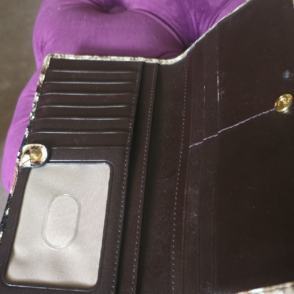 Brahmin Exotic Pattern Wallet in Brown and Black - Picture 2 of 2